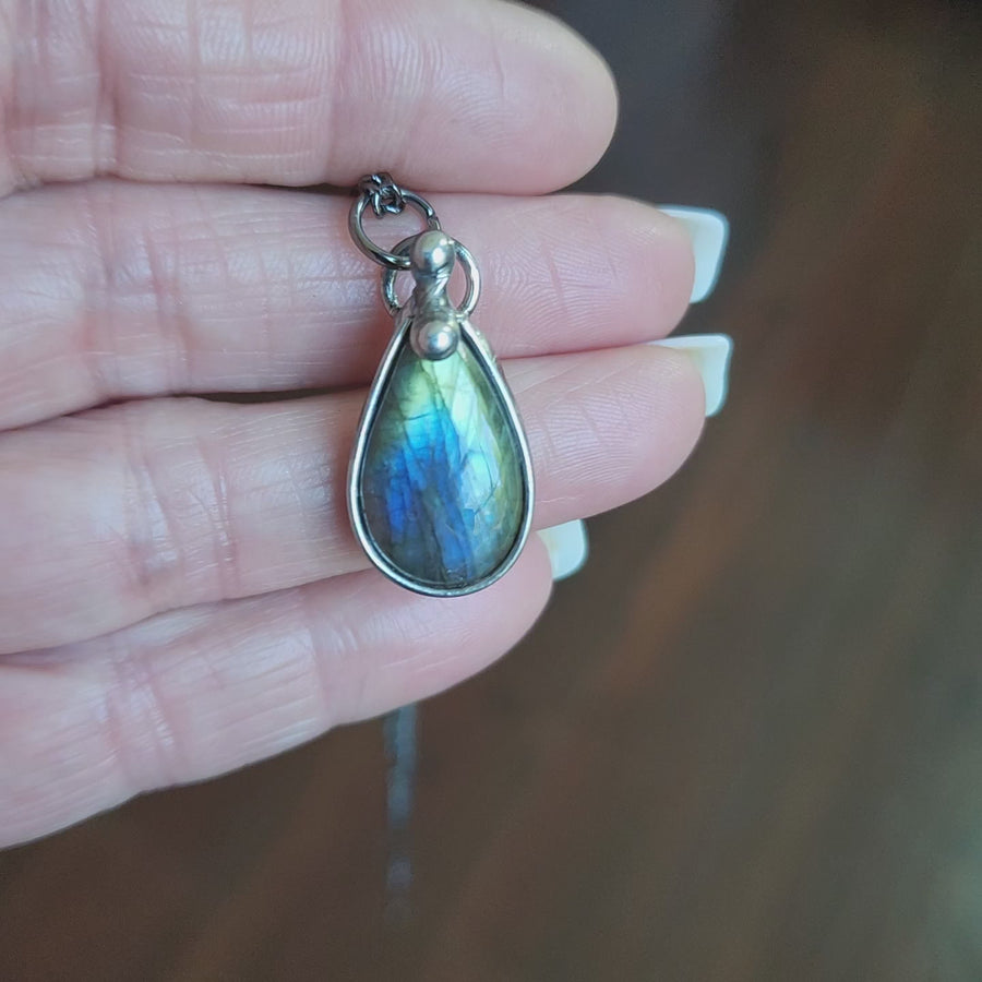 Pear Shaped Labradorite Necklace - SOLD