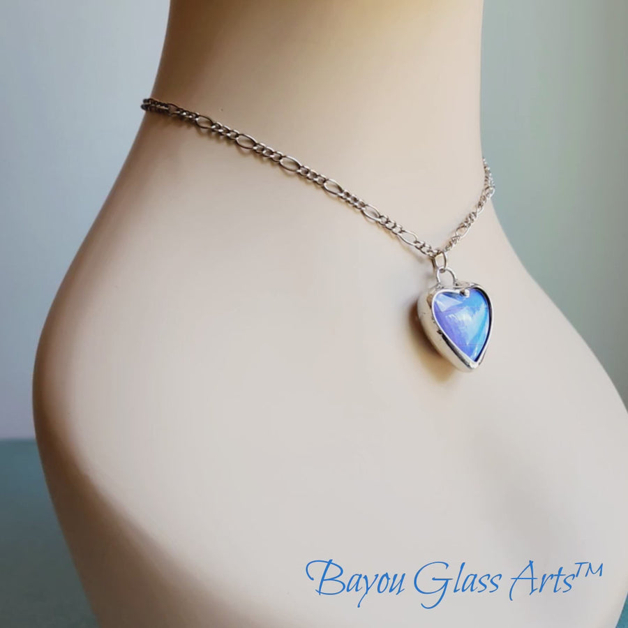 Blue Morpho Butterfly Wing Heart Pendant, Ethically Sourced