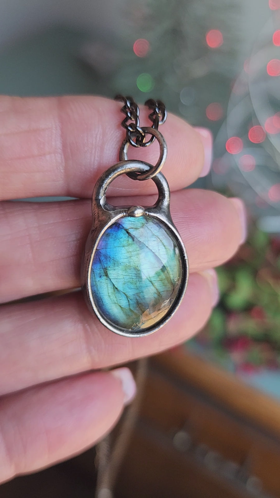 Oval Labradorite Pendant Necklace - SOLD