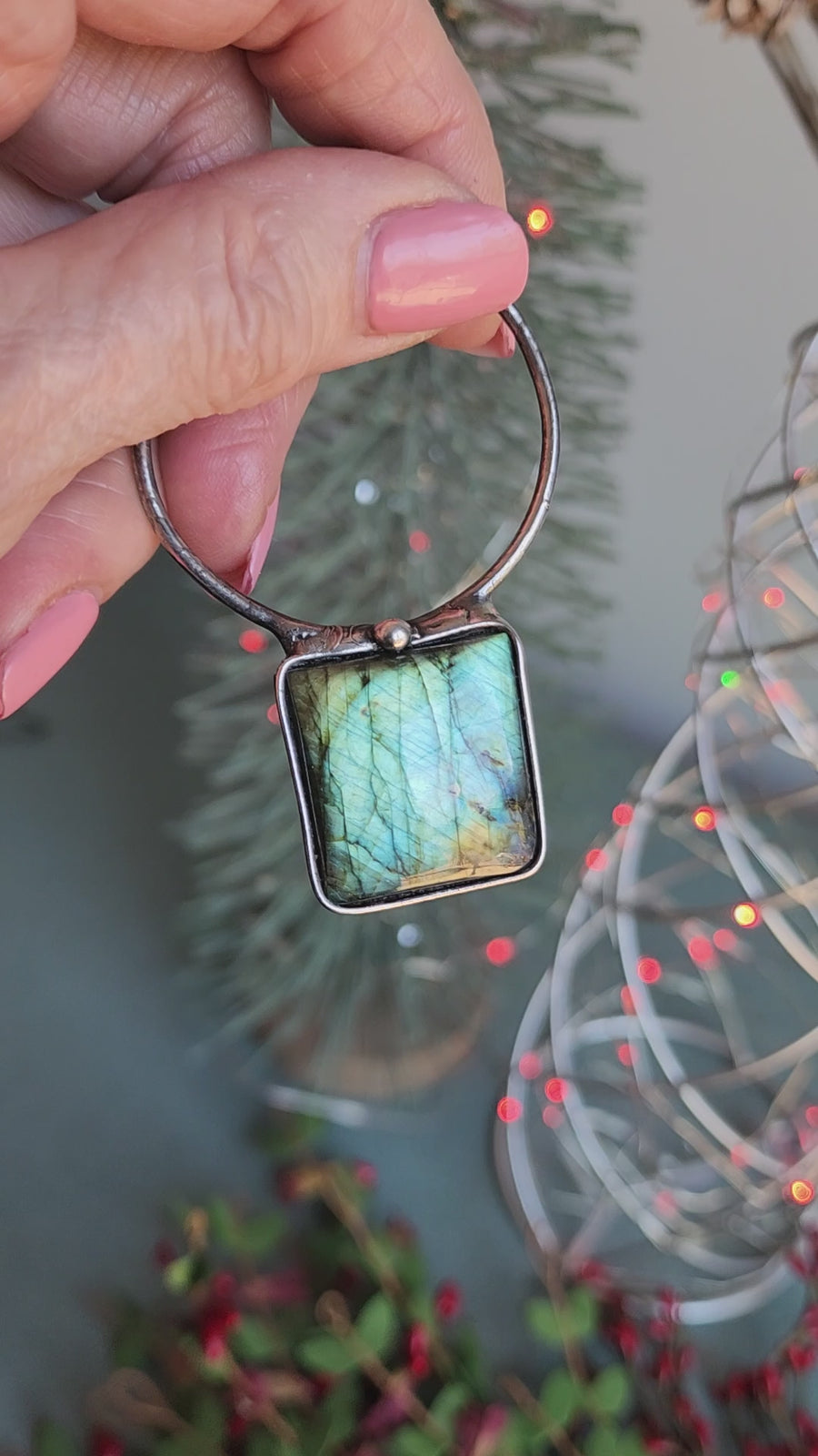 Statement Labradorite Pendant Necklace - SOLD