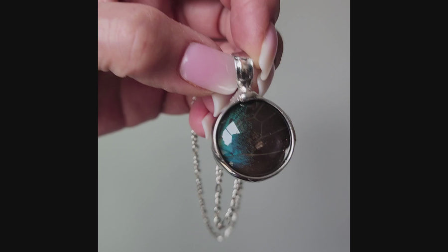 Blue Morpho Butterfly Necklace - SOLD