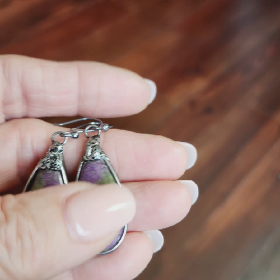 Purple Jasper Gemstone Earrings - SOLD