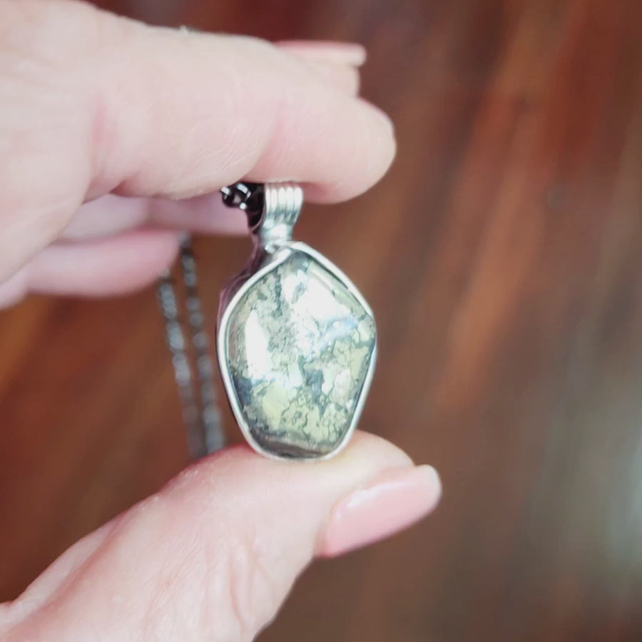 Chunky Polished Pyrite Nugget Pendant Necklace for Men or Women