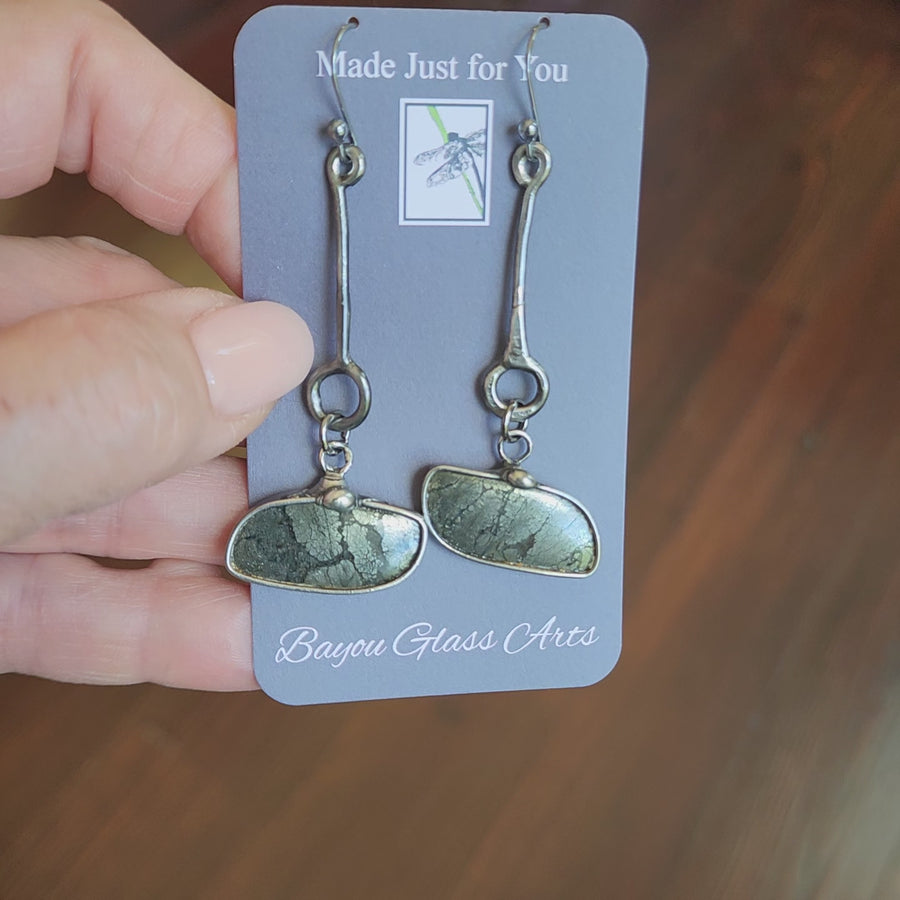 Long Drop Marcasite Earrings