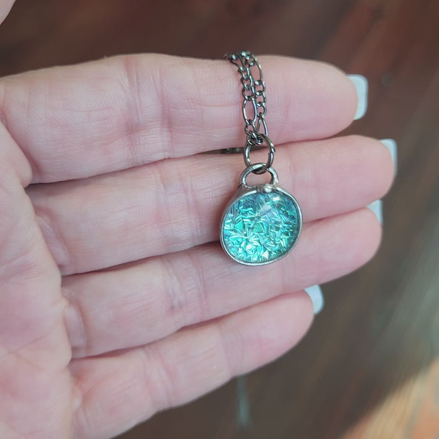 SOLD - Turquoise Blue Glass Pendant