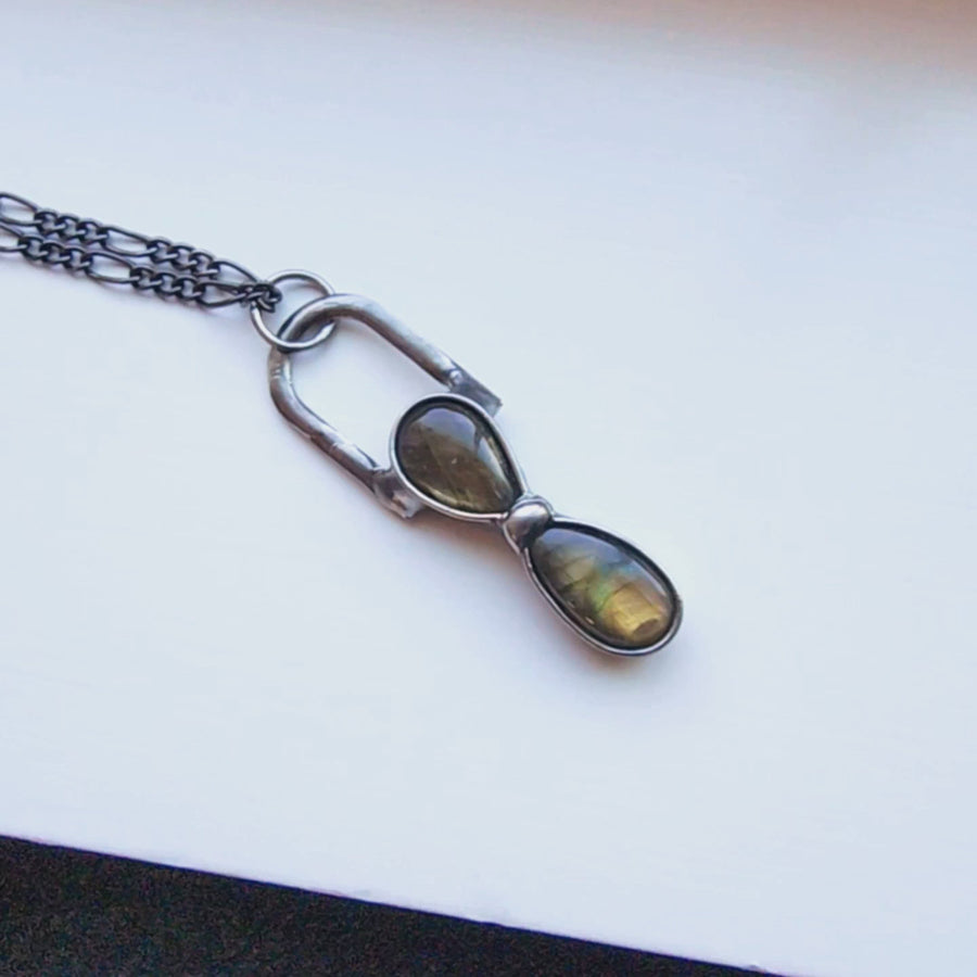 Double Labradorite Pendant Necklace