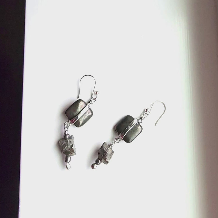 Handmade Gemstone Earrings, Pyrite Earrings