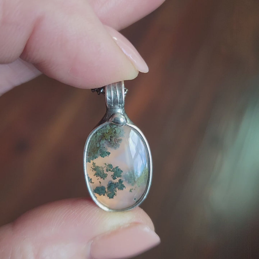 Unusual Pendant, Moss Agate Necklace 4