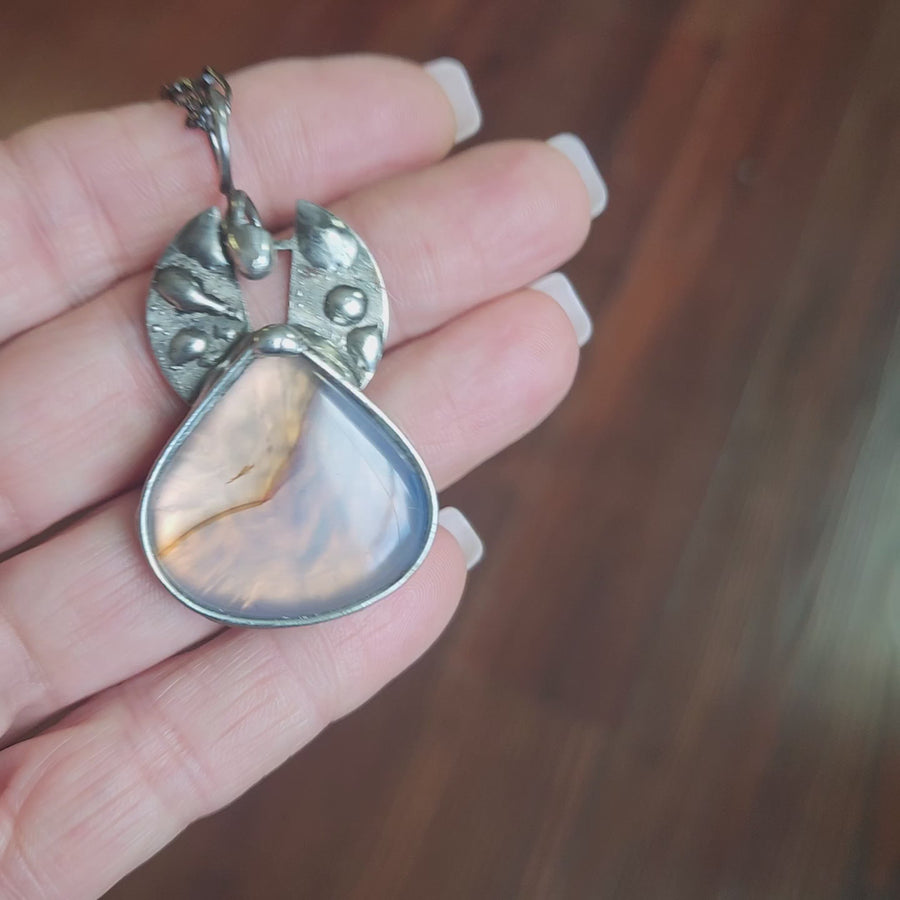 SOLD - Pale Blue Chardonnay Gemstone Pendant Necklace