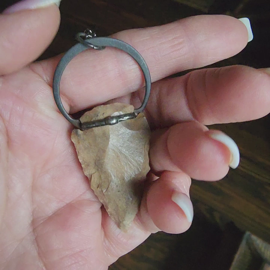 Hand Knapped Arrowhead Pendant for Men or Women