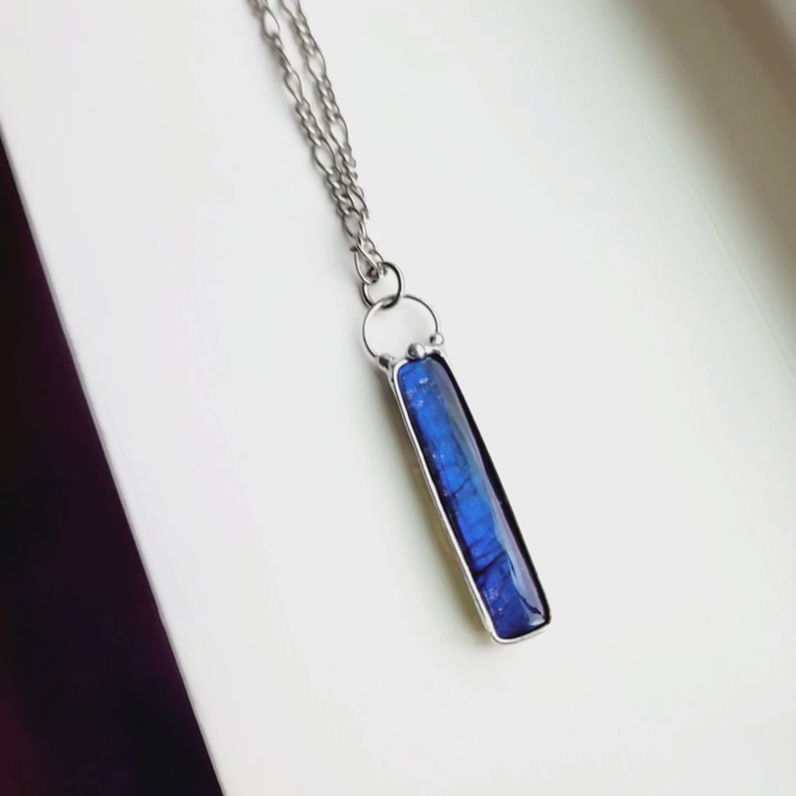 Vibrant Cobalt Blue Labradorite Pendant - SOLD