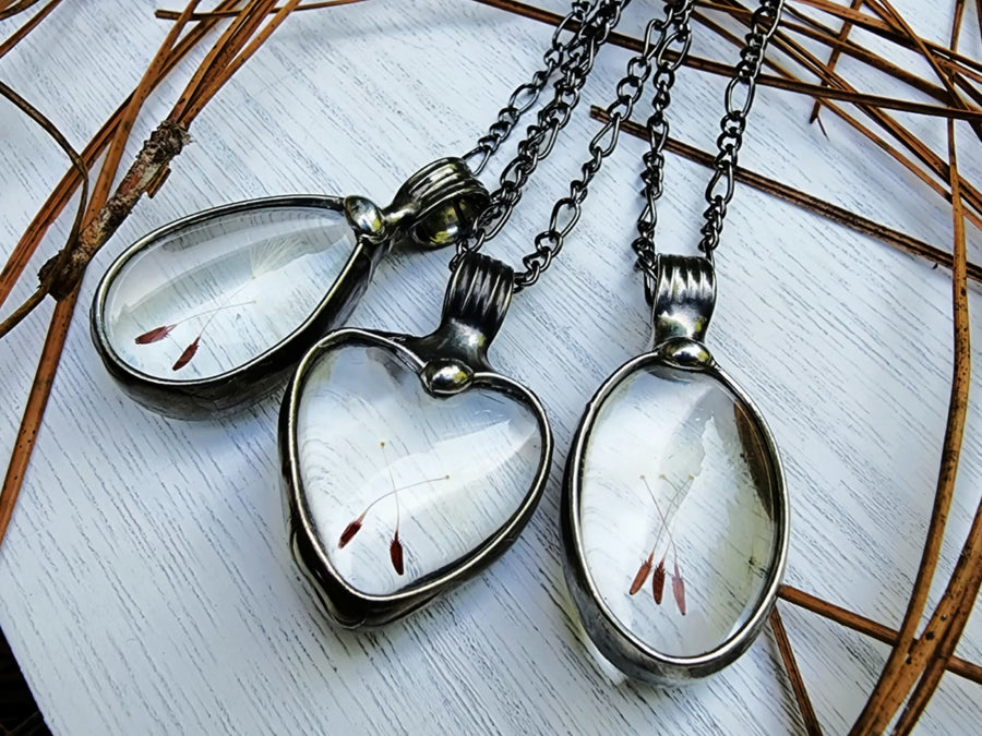 Dandelion Seed Wish Necklace for Women, Gift for Only Child, Dandelion Thistle Pendant, Unique Handmade Jewelry, Friendship Necklace, 1 Seed