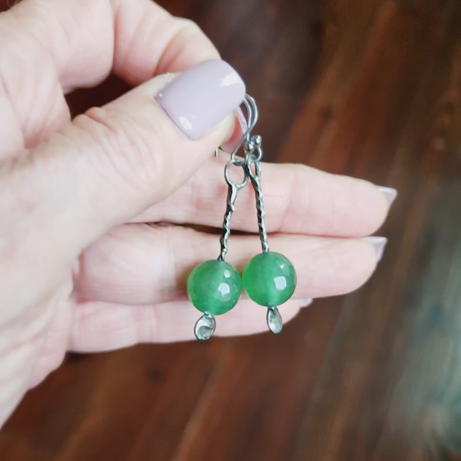 Faceted Green Aventurine Earrings