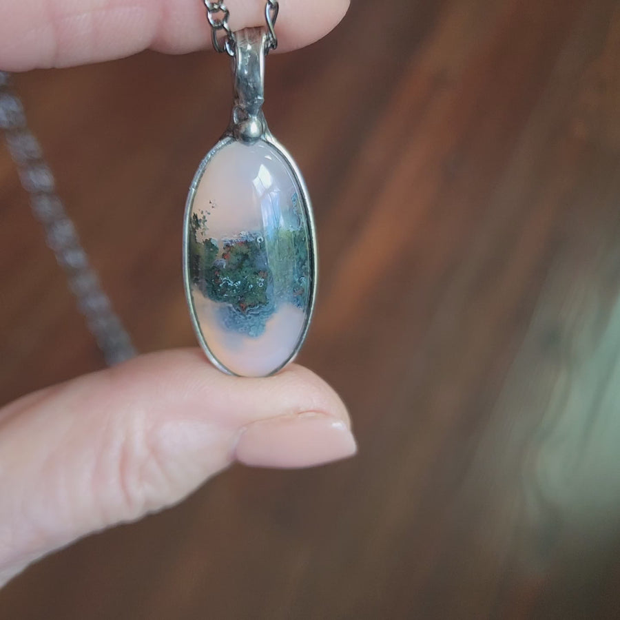 SOLD - Unique Pendant, Moss Agate Necklace 2