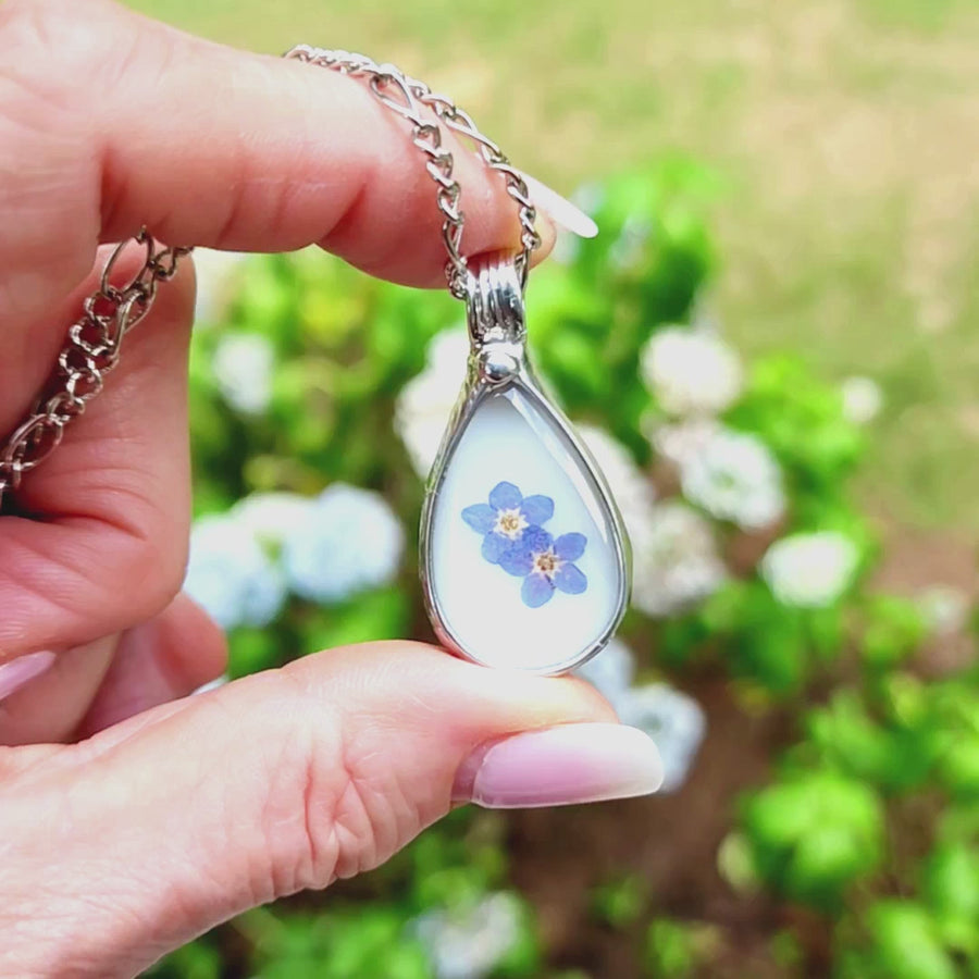 Forget Me Nots on Real Stained Glass