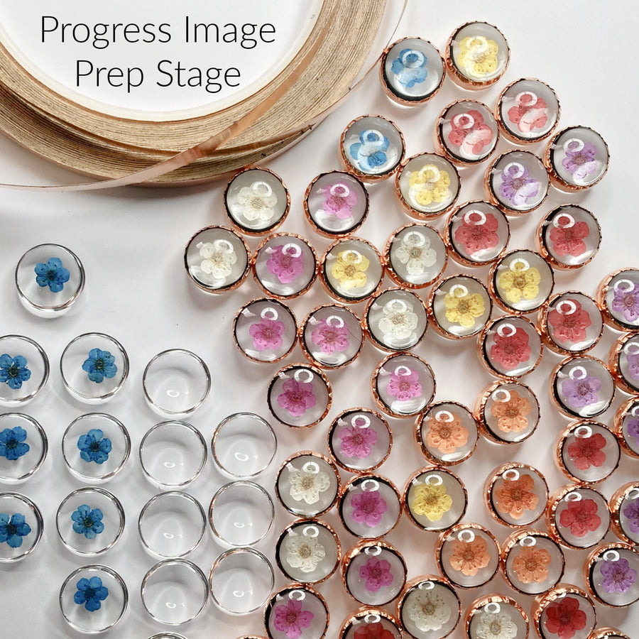 Colorful Pressed Flower Pendants - SOLD