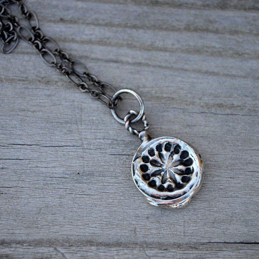 Wax Seal Necklace, Dandelion Pendant Necklace, One of a Kind - SOLD