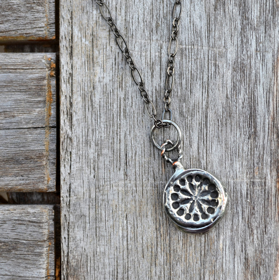 Wax Seal Necklace, Dandelion Pendant Necklace, One of a Kind - SOLD