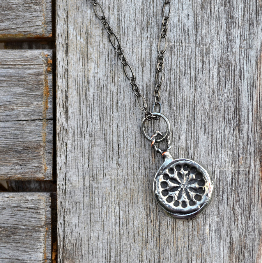 Wax Seal Necklace, Dandelion Pendant Necklace, One of a Kind