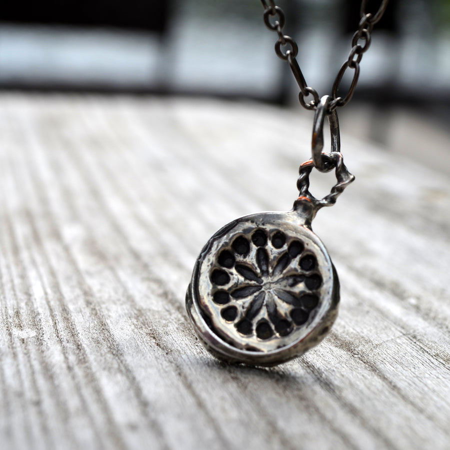 Wax Seal Necklace, Dandelion Pendant Necklace, One of a Kind - SOLD