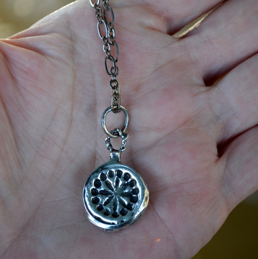 Wax Seal Necklace, Dandelion Pendant Necklace, One of a Kind - SOLD