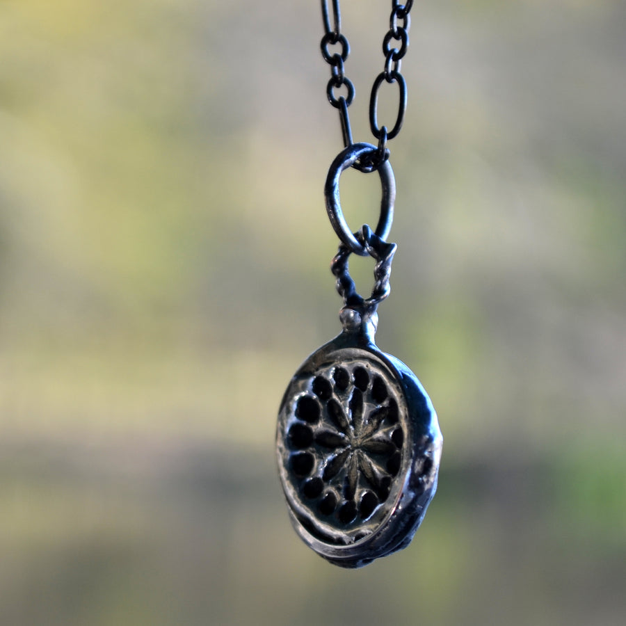 Wax Seal Necklace, Dandelion Pendant Necklace, One of a Kind - SOLD