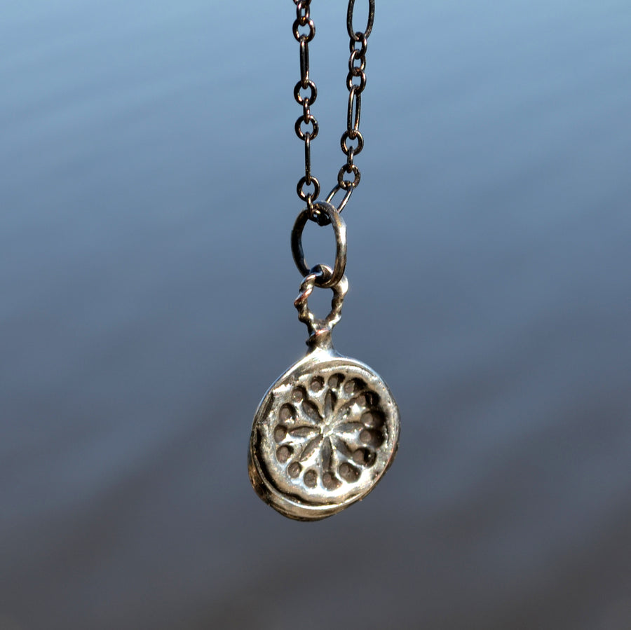 Wax Seal Necklace, Dandelion Pendant Necklace, One of a Kind - SOLD