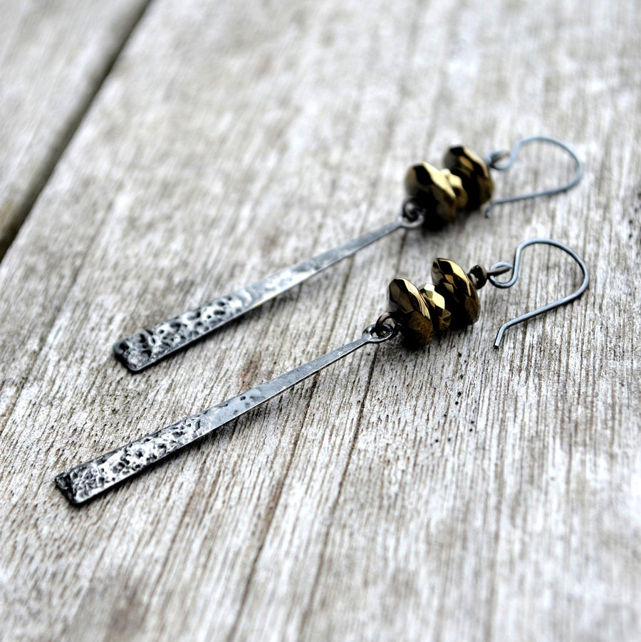 gold_hematite_beads_on_gunmetal_brass_soldered_blank_with_sterling_silver_ear_wires