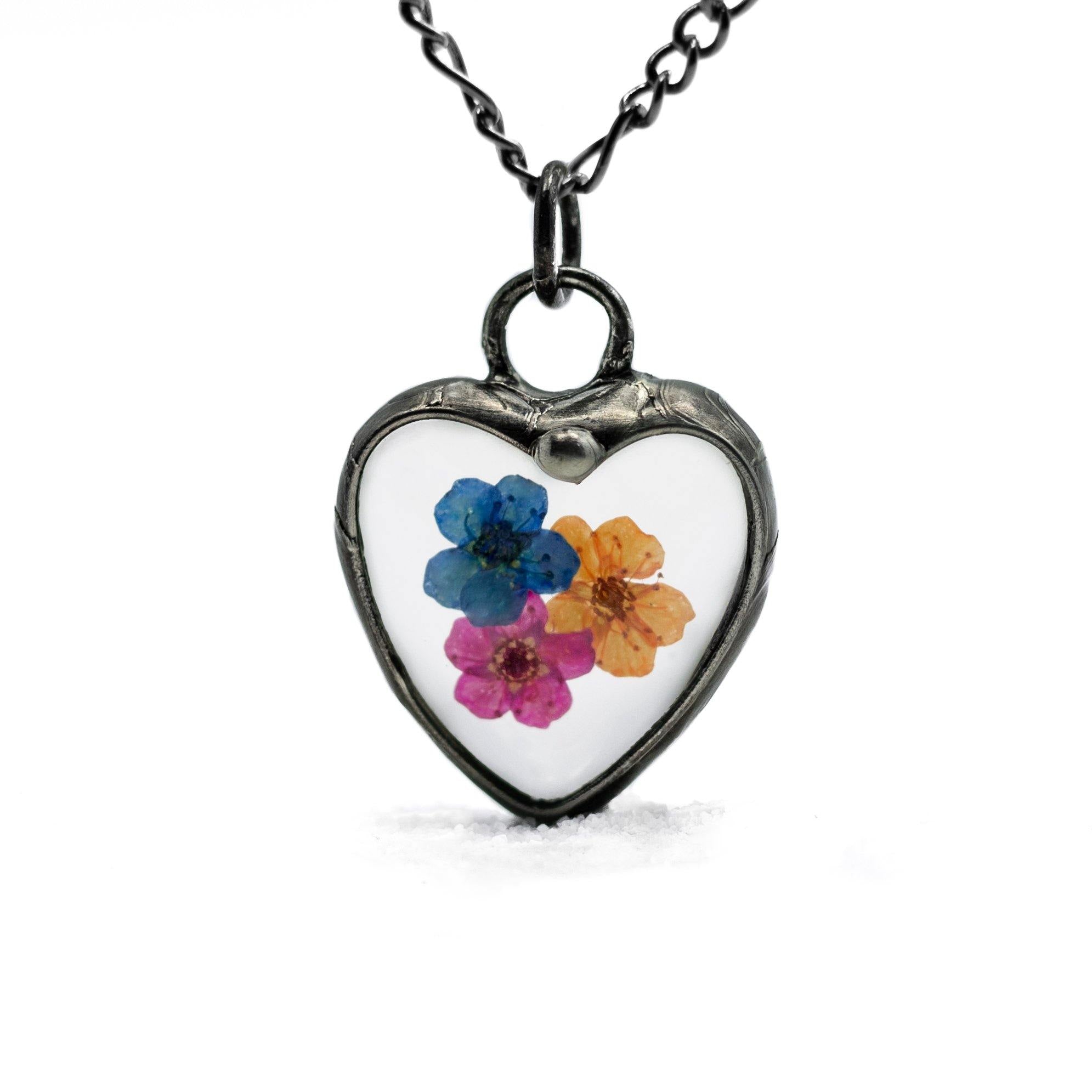 RAOING Flower Heart Pendant 【Texture】 RAOING Flower Heart Pendant 【Texture】 Resin Heart Necklace