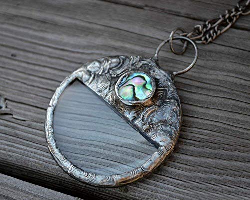 Magnifying Glass Pendant with Abalone Inset