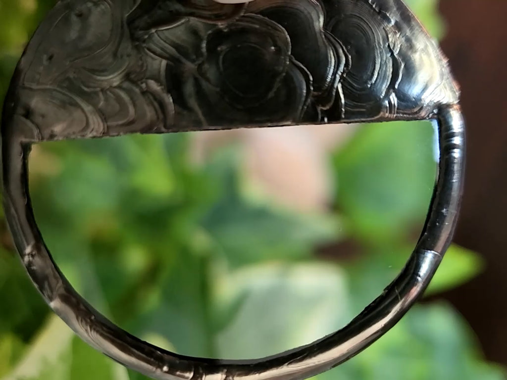 Video of Real Magnifying Glass Pendant with Mosaic Tile Inset Necklace. Truly Handmade in USA by Louisiana Artisan at Bayou Glass Arts Studio.
