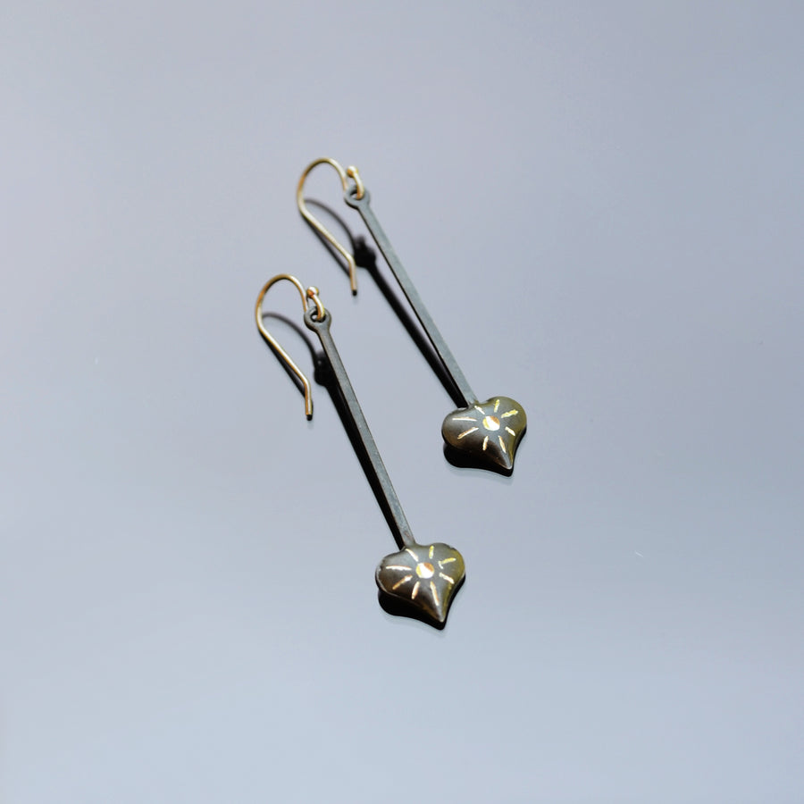 Long dangle earrings with sterling silver ear wires