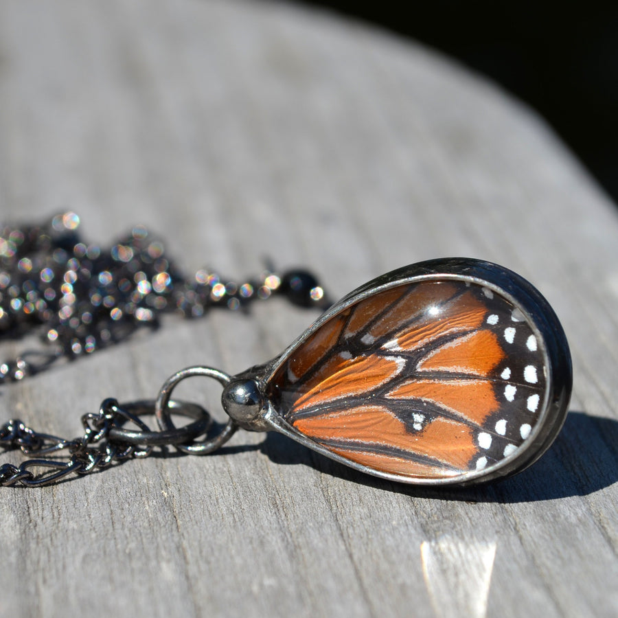 handmade_real_butterfly_wing_necklace_teardrop