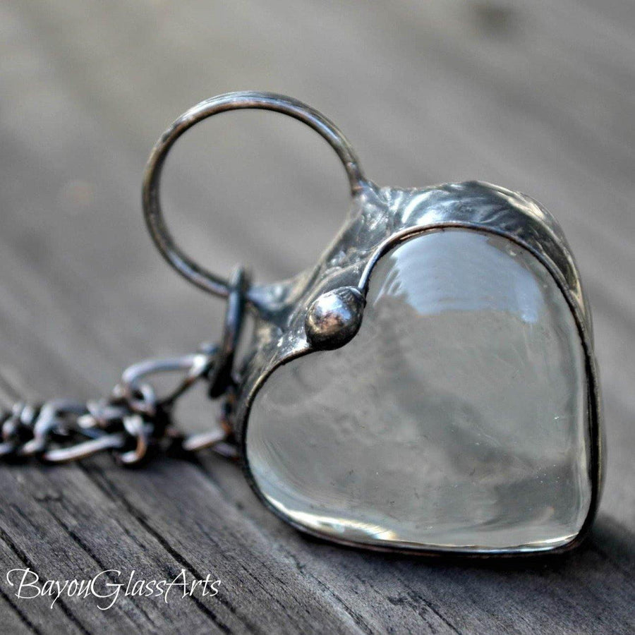 Handmade_Clear_Chunky_Glass_Heart_Necklace