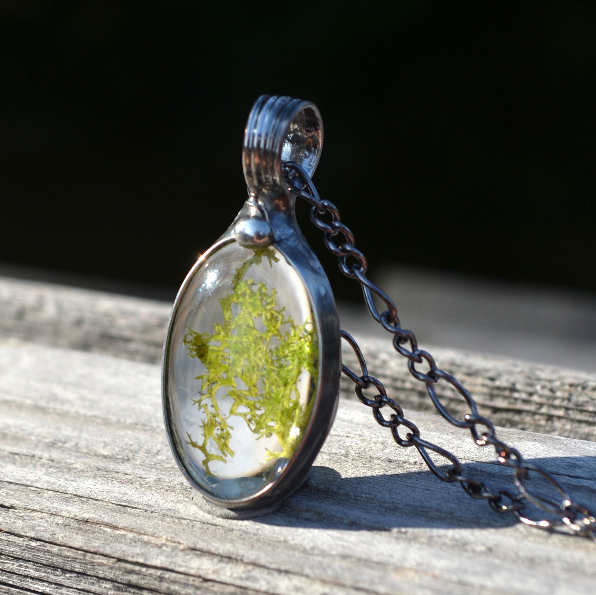succulent terrarium necklace Handmade Real Moss Terrarium Necklace