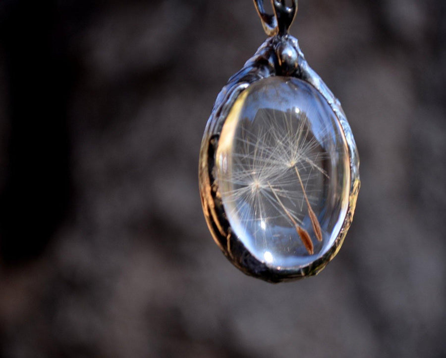 Dandelion wish hotsell crystal necklace