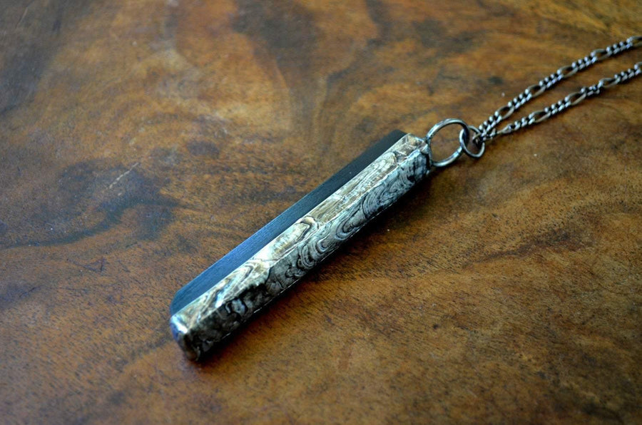 Real Ebony Piano Key Necklace