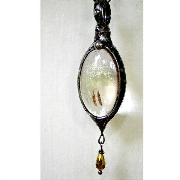 Dandelion Wish Oval with Bead Necklace