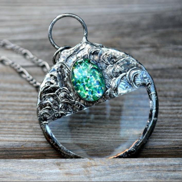 Handmade Magnifying Glass Necklace