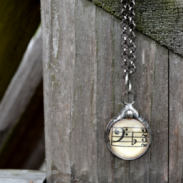 Vintage Sheet Music Pendant