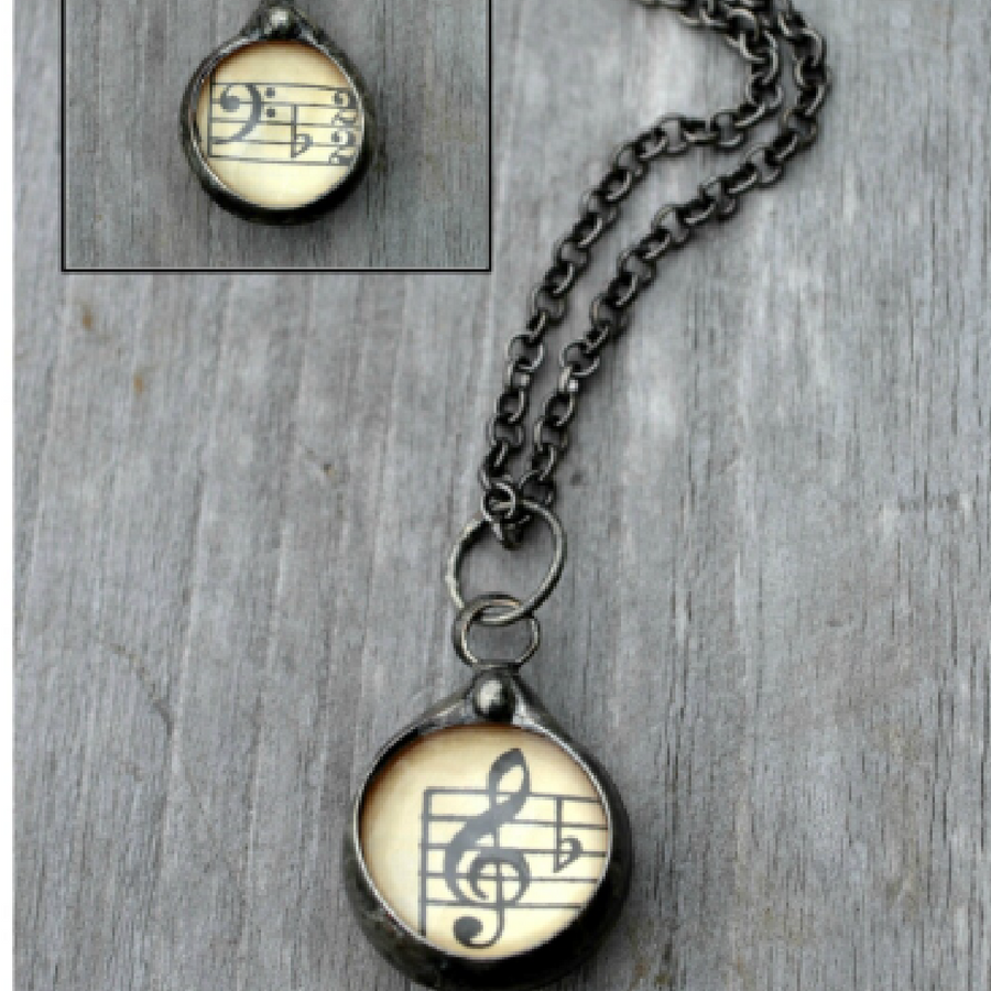 Vintage Sheet Music Pendant